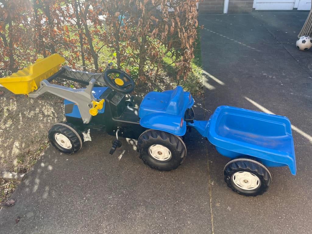 Rolly Toys traptractor New Holland met aanhanger en voorlade, Ophalen, Gebruikt