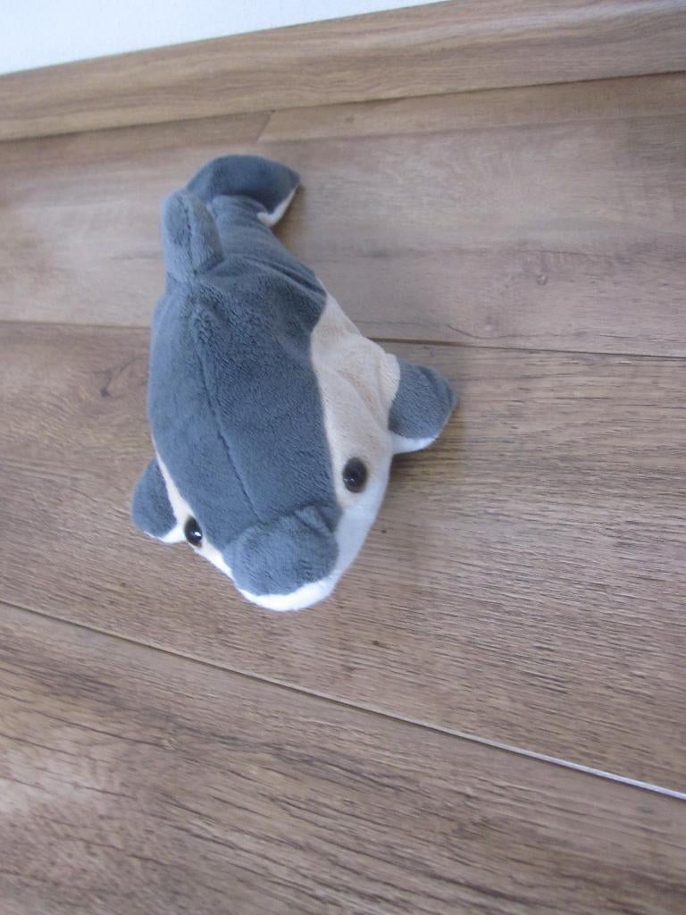 P.I.A. grijs-blauw-beige-wit zacht pluche dolfijn knuffel, Overige merken, Overige karakters, Overige typen, Blauw