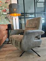 Moderne groene relaxstoel van Van den Bommel, Huis en Inrichting, Fauteuils, Ophalen, Gebruikt, 100 tot 125 cm, Stof