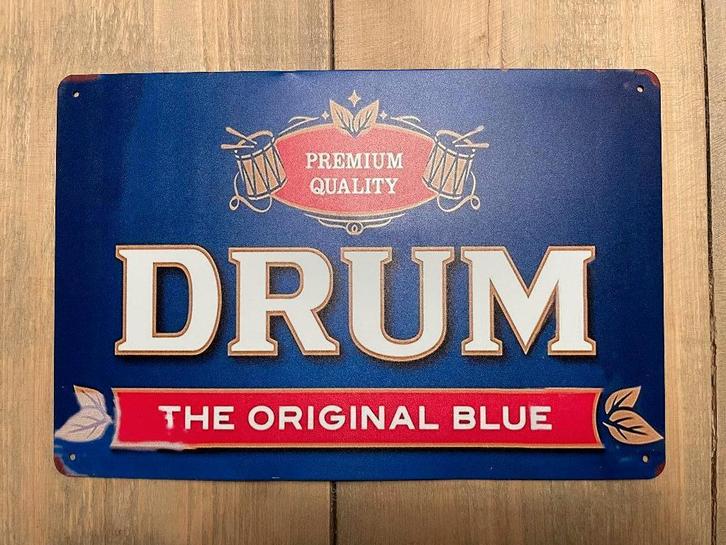 Reclamebord Drum Shag 20x30, Verzamelen, Merken en Reclamevoorwerpen, Zo goed als nieuw, Reclamebord, Ophalen of Verzenden