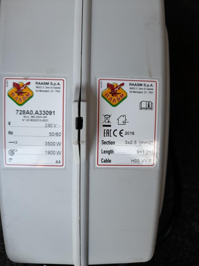 Raasm electra haspel 230v, Ophalen