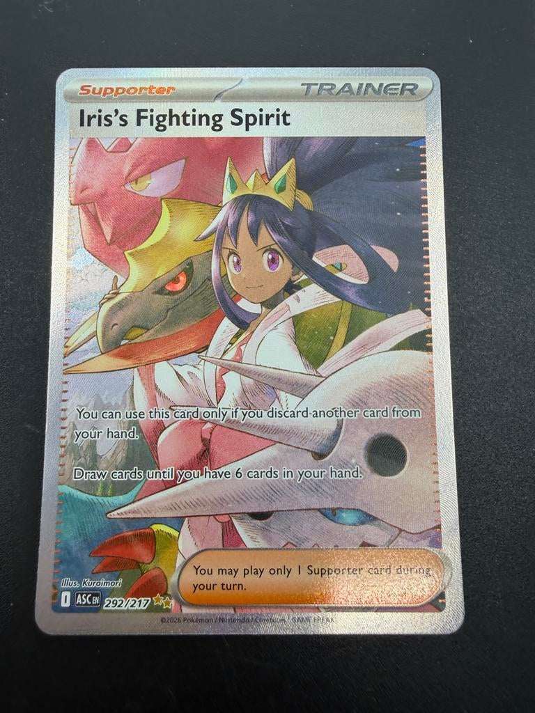 Pokémon TCG: Iris's Fighting Spirit (292/217) Trainer Kaart, Ophalen of Verzenden, Zo goed als nieuw, Losse kaart