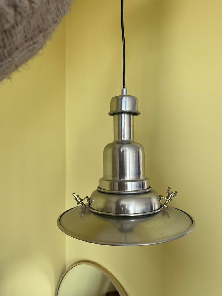 Hanglamp vintage zilver, Huis en Inrichting, Lampen | Hanglampen, Ophalen of Verzenden, Gebruikt, Metaal, Minder dan 50 cm