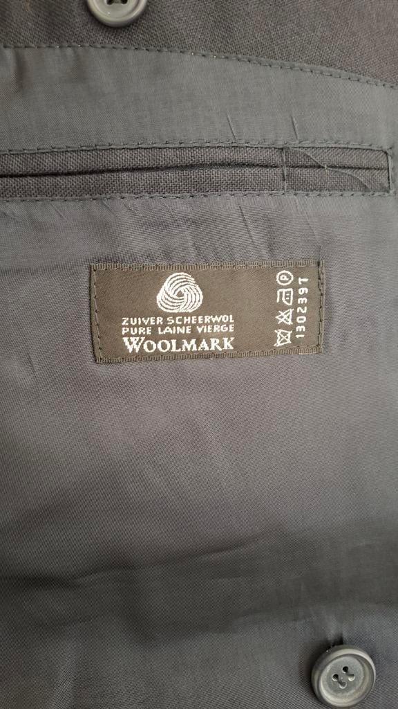 Marine blauw driedelig pak maat 54 Woolmark, Ophalen, Maat 52/54 (L), Blauw, Woolmark