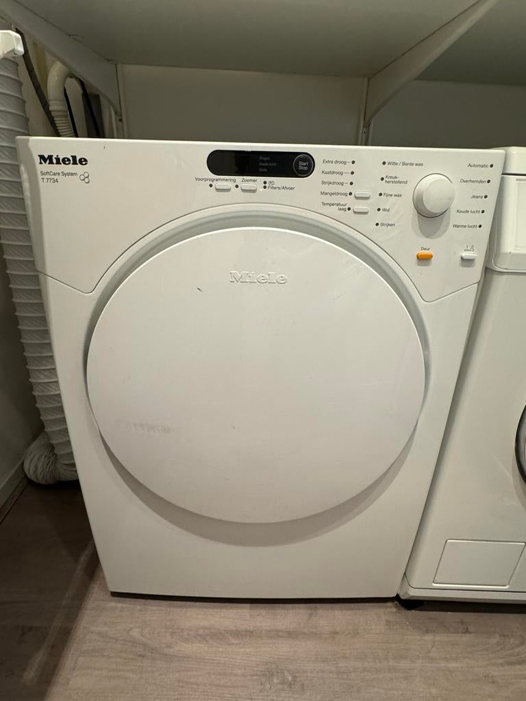 Miele SoftCare System T 7734 luchtafvoer droger, Witgoed en Apparatuur, Wasdrogers, Gebruikt, Luchtafvoer, Voorlader, 6 tot 8 kg