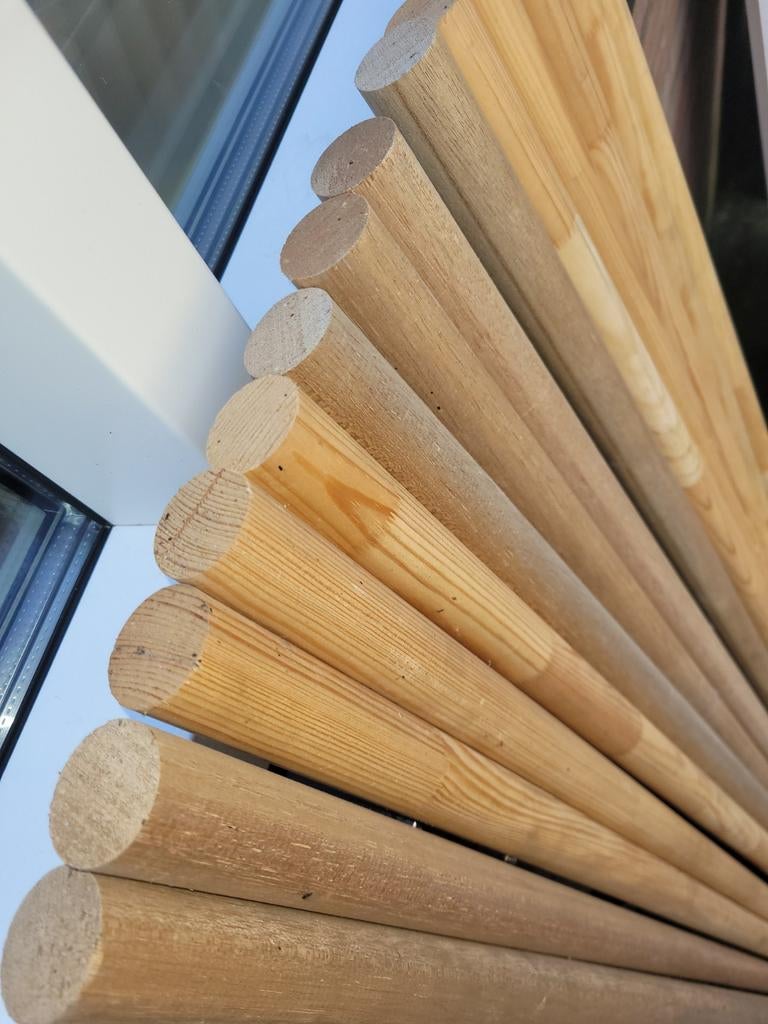 Ronde stokken, 35mm dik, 135cm lang, Doe-het-zelf en Verbouw, Hout en Planken, Ophalen, Gebruikt, 25 tot 50 mm, Overige typen