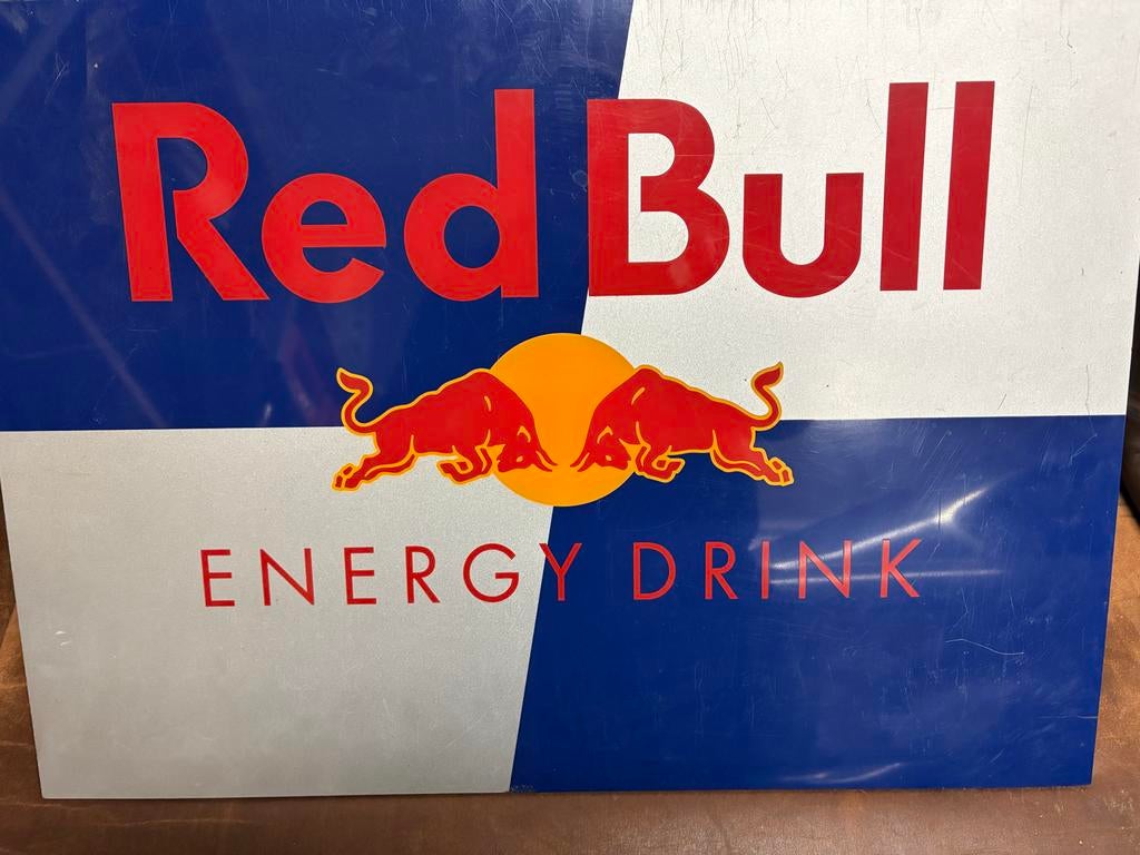 Red Bull lichtbord reclamebord - Uniek decoratiestuk, Ophalen, Gebruikt, Lichtbak of (neon) lamp