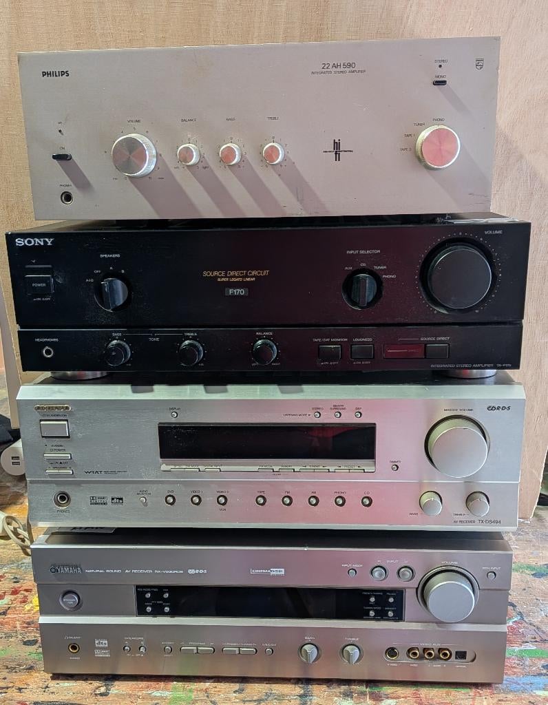 4x vintage versterkers., Audio, Tv en Foto, Versterkers en Receivers, Ophalen, Gebruikt, Yamaha, Minder dan 60 watt