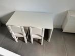 Witte kinder tafel met twee stoeltjes, Kinderen en Baby's, Kinderkamer | Tafels en Stoelen, Ophalen, Gebruikt, Tafel(s) en Stoel(en)