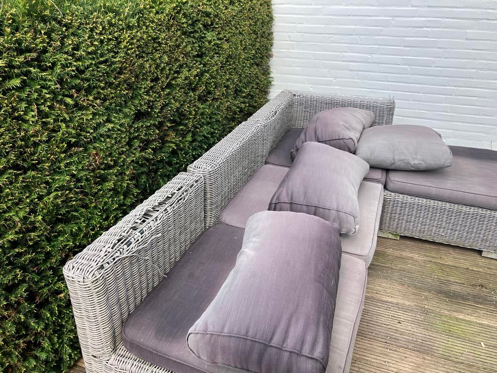 Gratis loungebank met kussens, Tuin en Terras, Tuinsets en Loungesets, Ophalen, 4 zitplaatsen, Gebruikt, Loungeset