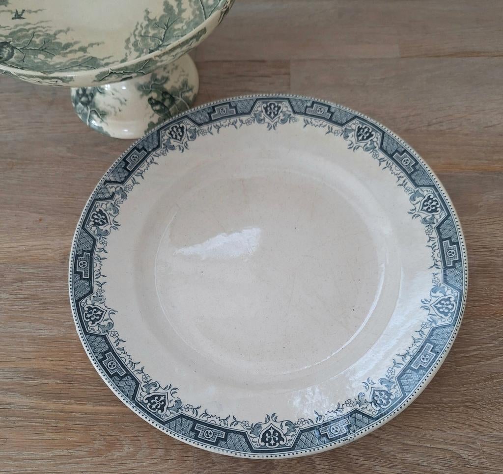 St Amand Nord et hamage, "Maroc", oude ronde schaal, Antiek en Kunst, Ophalen of Verzenden