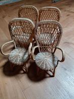 4 Rieten stoeltjes ,voor  sierknopen., Ophalen of Verzenden
