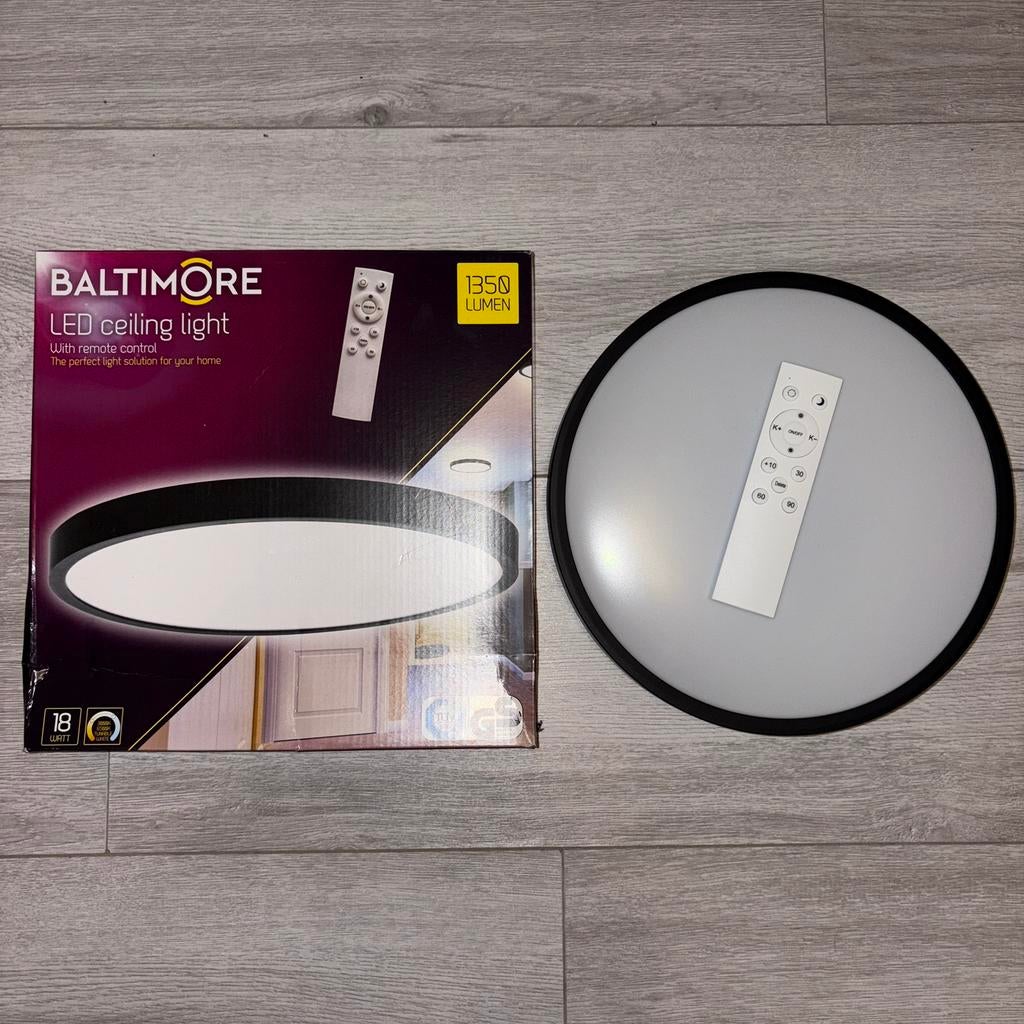 Baltimore LED plafondlamp – NIEUW – met afstandsbediening, Led-lamp, Minder dan 30 watt, Nieuw, E27 (groot)