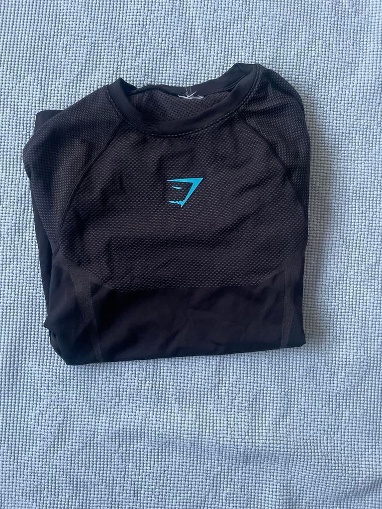 Gymshark onyx midnight small te koop of ruilen, Kleding | Heren, Fitness, Zwart, Ophalen of Verzenden, Zo goed als nieuw