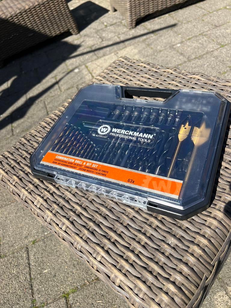 Werckmann Boor- en Bitset 63x (excl. schroevenbitjes), Doe-het-zelf en Verbouw, Gereedschap | Boormachines, Ophalen, Gebruikt