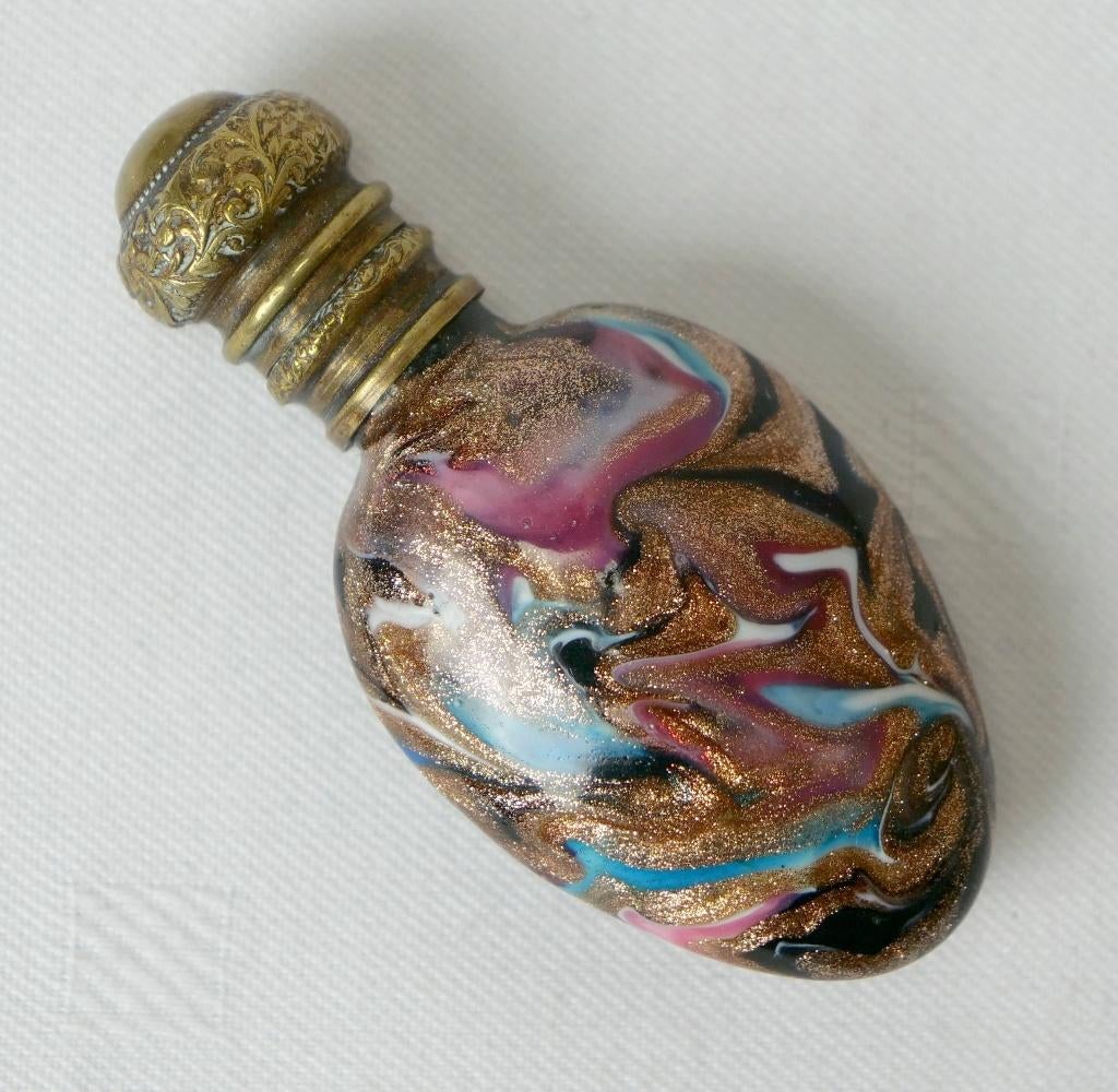 Antiek Venetiaans Murano glazen parfumflesje, Ophalen of Verzenden