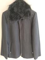Damo Donna zwarte jas met bontkraag mt 38, Kleding | Dames, Maat 38/40 (M), Damo donna, Zwart, Ophalen of Verzenden