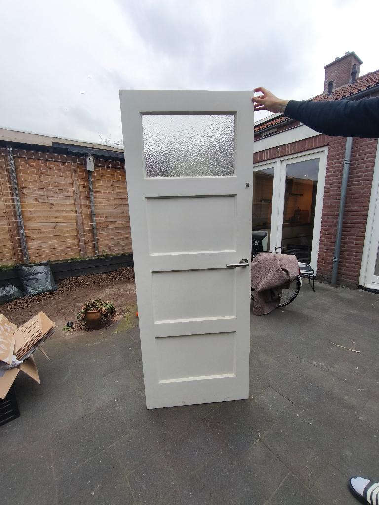 201,5x73 - Hardhouten binnendeur - Jaren 30, Ophalen, Gebruikt, Minder dan 80 cm, Binnendeur