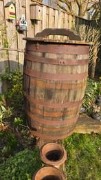 Houten Regenton van Eiken Whiskey Vat met overloop, Tuin en Terras, Regentonnen, 150 liter of meer, Ophalen, Gebruikt, Hout