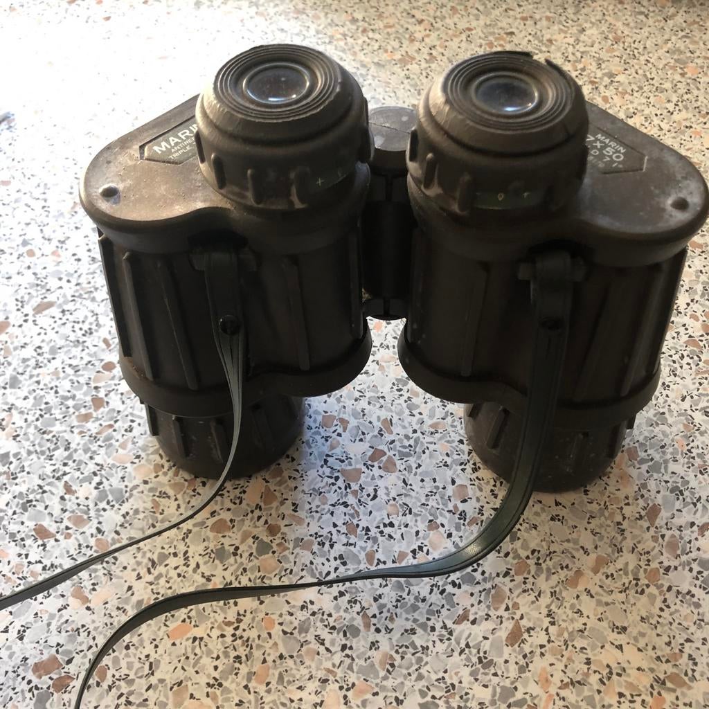 Vintage Maritieme Verrekijker 7x50 - Robuust en Krachtig, Ophalen, Gebruikt, Minder dan 8x, Porro (met knik)