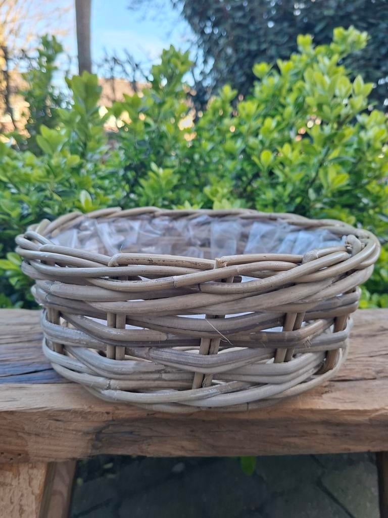 Rieten tuinmand plantenmand D30 rotan basket bloembak tuin, Overige materialen, Minder dan 30 cm, Minder dan 60 cm, Rond