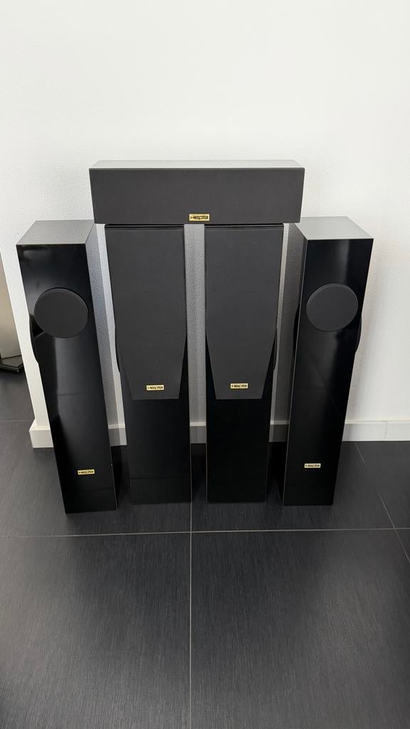 Hepta Design Audio speaker set. Zwarte Piano lak, Audio, Tv en Foto, Luidsprekers, Zo goed als nieuw, 60 tot 120 watt, Complete surroundset
