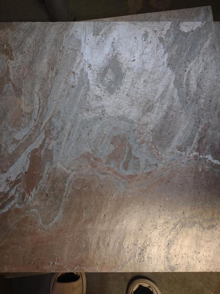 Leistenen tegels 60x60 cm met goud roze tinten (17 stuks), Doe-het-zelf en Verbouw, Tegels, Nieuw, Vloertegels, Keramiek, 60 cm of meer