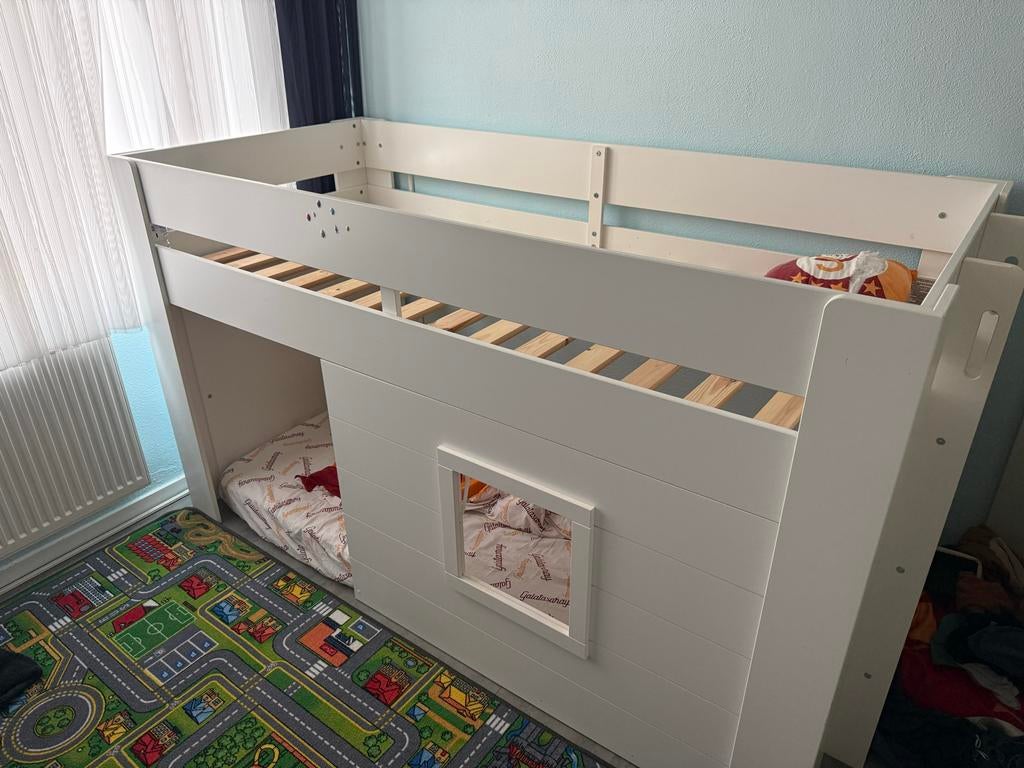 Hoogslaper met speelplek, Kinderen en Baby's, Kinderkamer | Stapelbedden en Hoogslapers, Gebruikt, Hoogslaper, Ophalen