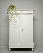 Antieke brocante witte Biedermeier meidenkast vintage kast, Ophalen of Verzenden