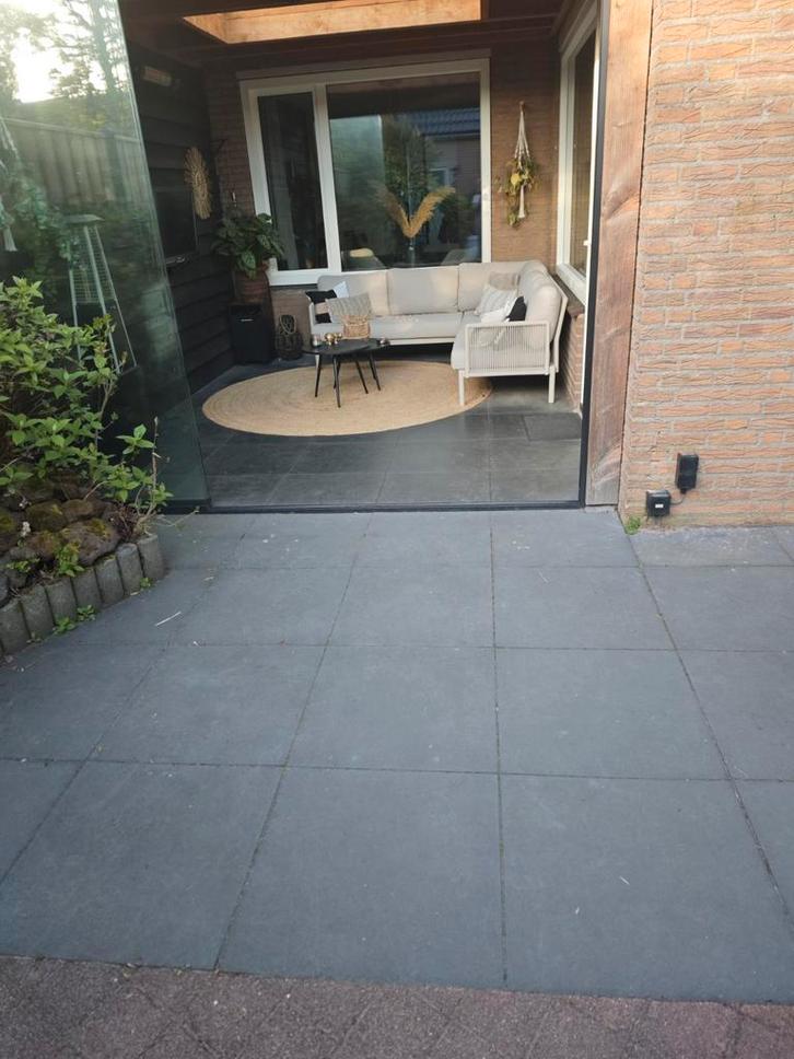 22 m2 grijze tuintegels 60x60, Tuin en Terras, Tegels en Klinkers, Gebruikt, Terrastegels, Beton, Ophalen