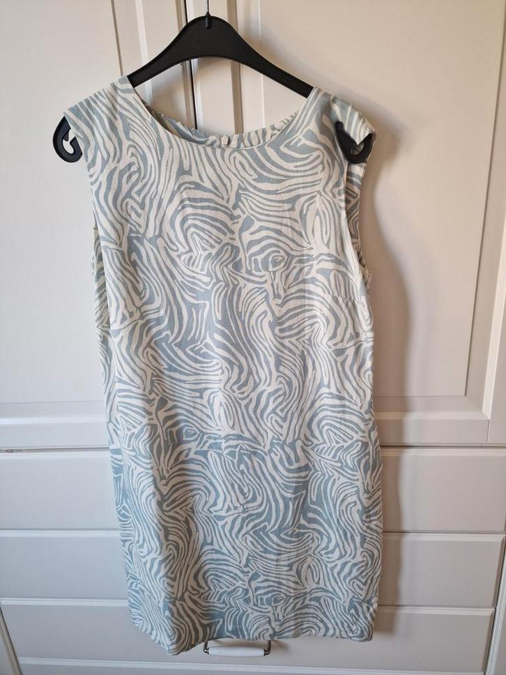 Purdey jurkje blauw/roomwit linnenmix maat 36 (valt als 38), Kleding | Dames, Jurken, Gedragen, Maat 38/40 (M), Blauw, Boven de knie