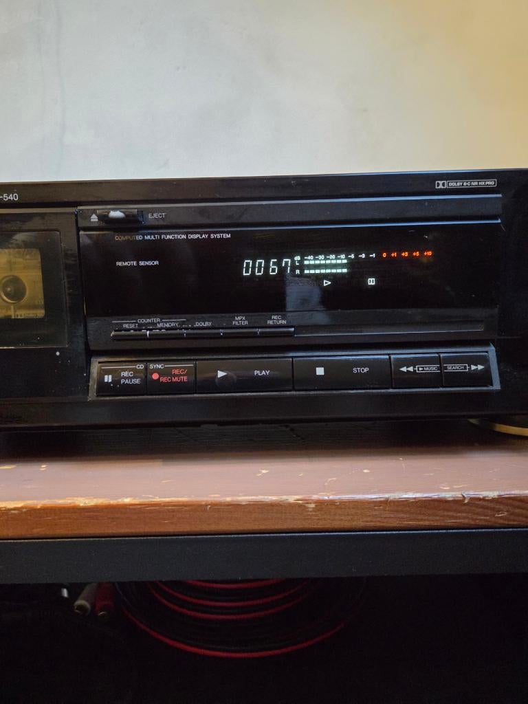 Denon DRM-540 Cassettedeck, Ophalen of Verzenden, Enkel, Denon, Tape counter