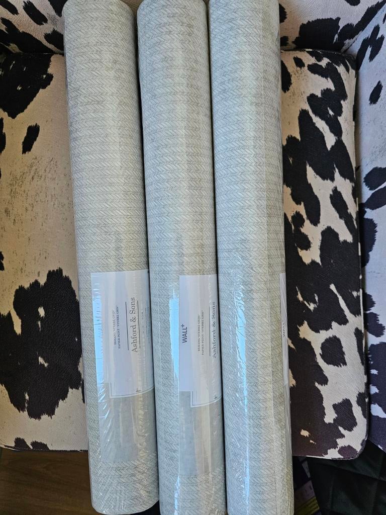Ashford & Sons Behang "Sterre Grijs" - 3 Nieuwe Rollen, Ophalen of Verzenden, Grijs, Modern