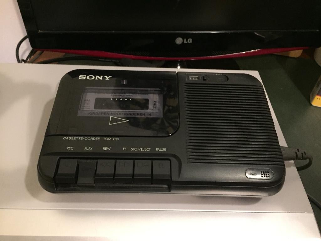 Goedwerkende Vintage Sony Tcm-818 Cassettespeler Recorder, Audio, Tv en Foto, Cassettedecks, Ophalen of Verzenden, Sony, Sony