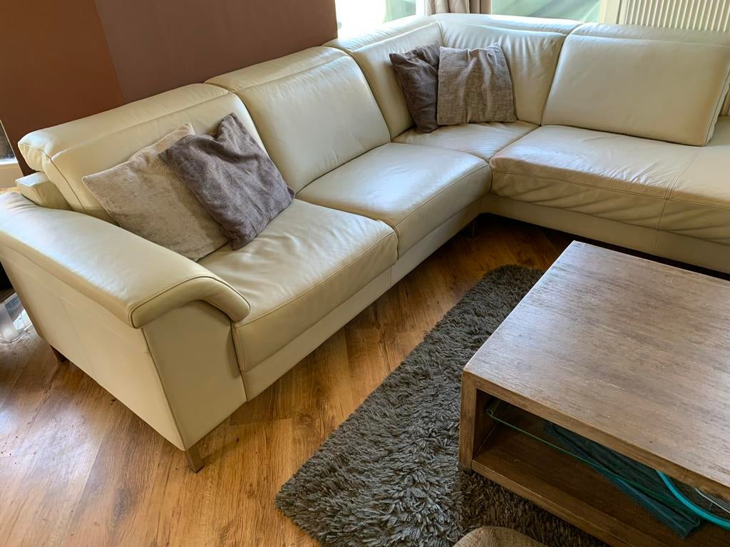 Gratis Hoekbank cremeleer Henders & Hazel - z.s.m. ophalen, Ophalen, 250 tot 300 cm, Gebruikt, Hoekbank