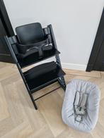 Zwarte stokke trip trap / tripp trapp + babyset en newborn, Kinderen en Baby's, Kinderstoelen, Ophalen of Verzenden, Gebruikt