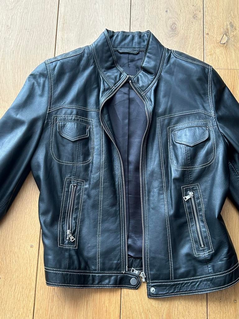 Taifun Leren Jas Maat 38, Kleding | Dames, Ophalen of Verzenden, Zo goed als nieuw, Maat 38/40 (M), Zwart