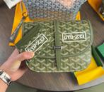 Limited Edition Goyard Khaki Belvedere MM + Cardholder, Nieuw, Leer, Groen, Ophalen