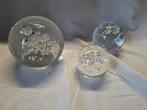 Set van 3 massieve glazen bollen met luchtbellen, Antiek en Kunst, Antiek | Glas en Kristal, Ophalen of Verzenden