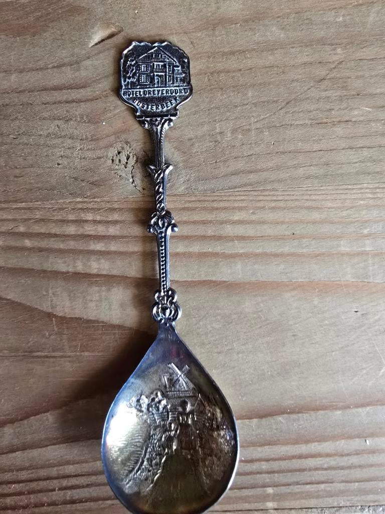 Verzilverde suikerlepel "Hotel Dreyeroord Oosterbeek", Ophalen of Verzenden