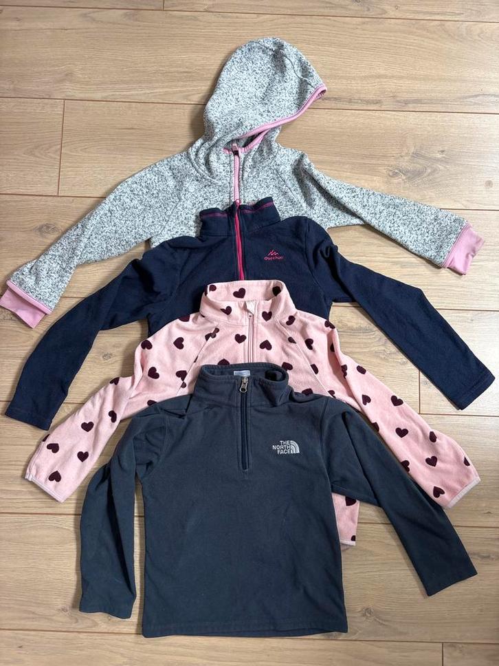 4 Fleece truien en vesten maat 110-116 (o.a. The North Face), Kinderen en Baby's, Kinderkleding | Overige, Gebruikt, Jongen of Meisje