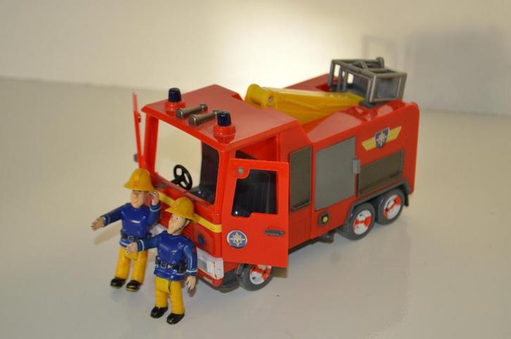 Brandweerman Sam auto Jupiter met Brandweerman Sam en Elvis., Kinderen en Baby's, Speelgoed | Speelgoedvoertuigen, Gebruikt, Ophalen of Verzenden