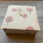 Vintage Franse stoffen oude sieradendoos doosje brocante, Antiek en Kunst, Ophalen of Verzenden