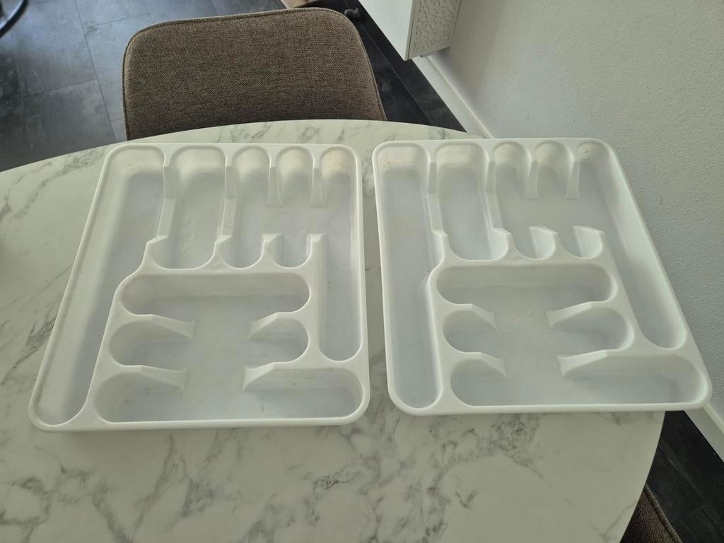 2x wit bestekbak gratis, Ophalen, Minder dan 50 cm, Wit, Minder dan 100 cm