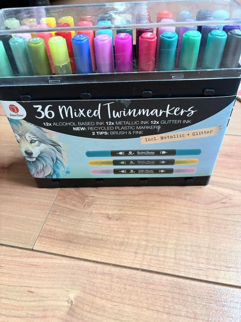 36 Mixed Twinmarkers van Decotime, Ophalen of Verzenden, Gebruikt, Potlood of Stift