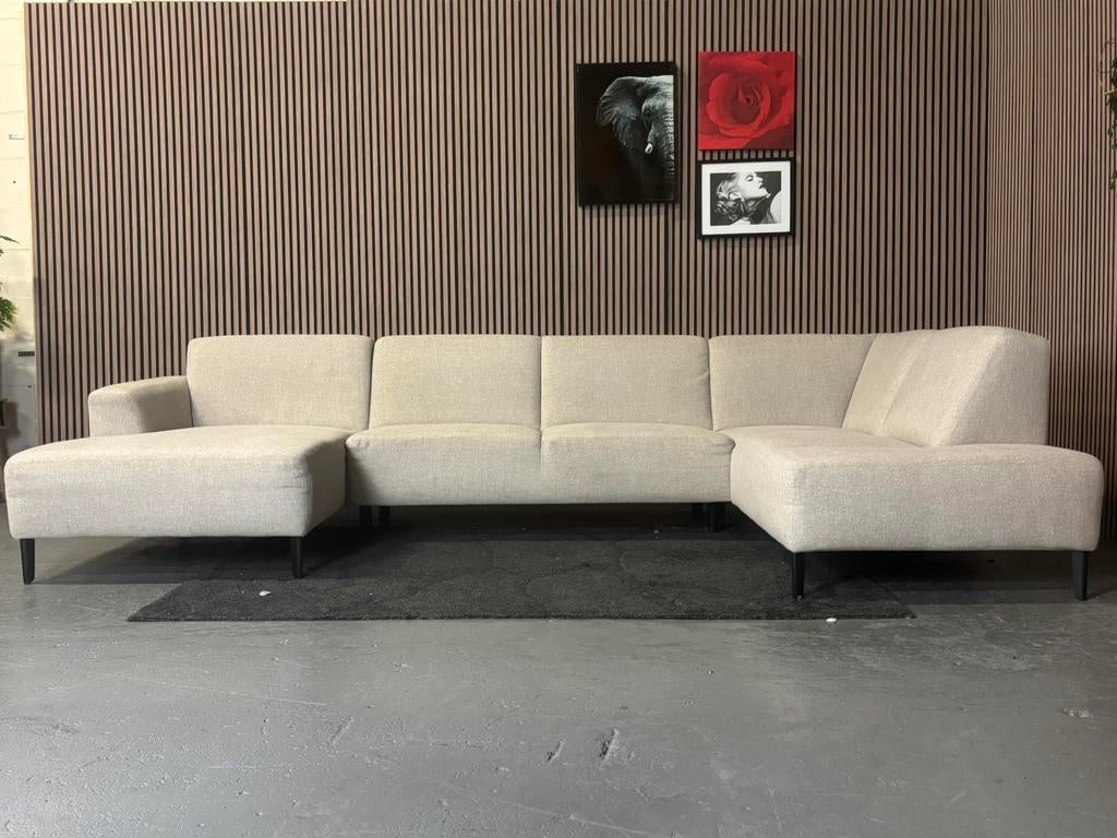 GRATIS LEVERING U-Bank Beige 350x190x160 GEREINIGD, Huis en Inrichting, Banken | Bankstellen, Hoekbank, 300 cm of meer, Ophalen of Verzenden