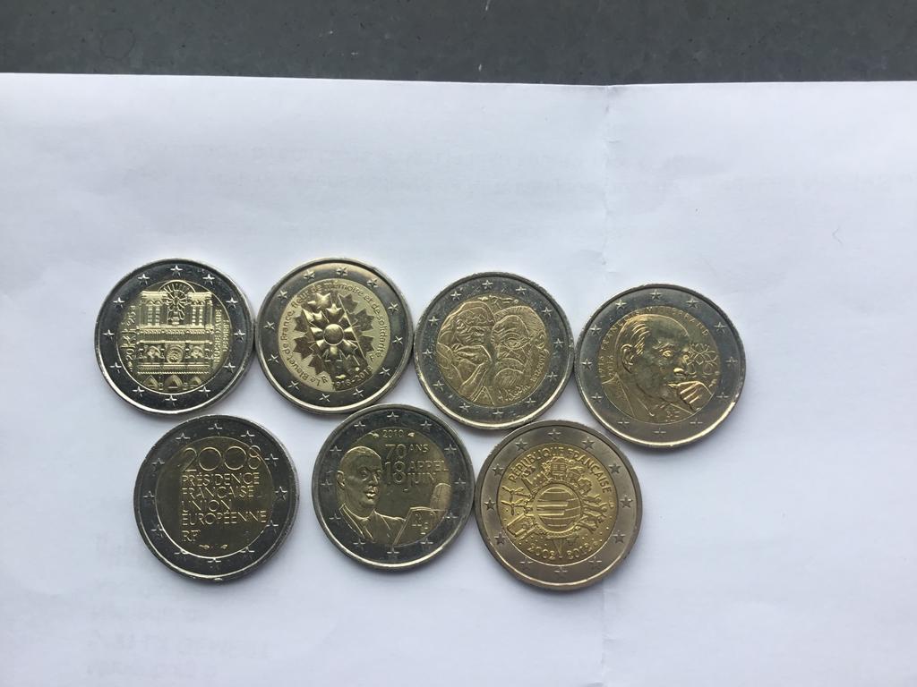 7X SPECIALE 2 EUROMUNTEN FRANKRIJK., Ophalen of Verzenden, Frankrijk, 2 euro