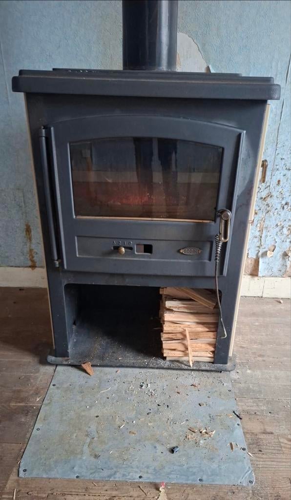 Godin Eco Houtkachel en Allesbrander - Hoog Rendement, Huis en Inrichting, Kachels, Gebruikt, Ophalen of Verzenden, Vrijstaand