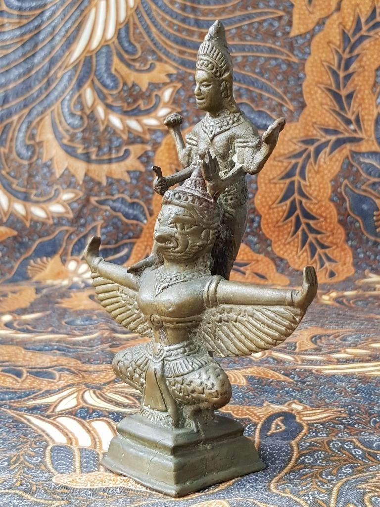 Mooi zwaar antiek Oosters brons beeldje van Garuda 16,5 cm., Antiek en Kunst, Kunst | Niet-Westerse kunst, Ophalen of Verzenden