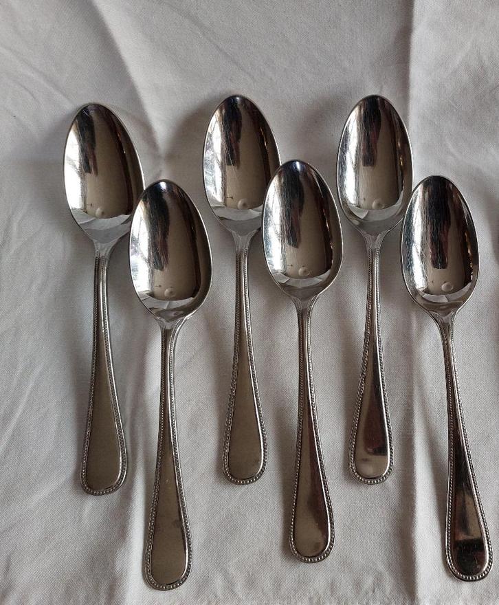 Keltum Perle of Perlé | nog 4 dinerlepels | RVS, Antiek en Kunst, Antiek | Bestek, Verzenden